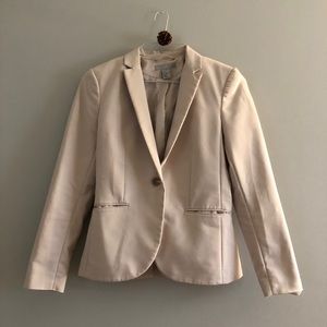 H&M Cream/Beige One-Button Single-Breasted Blazer